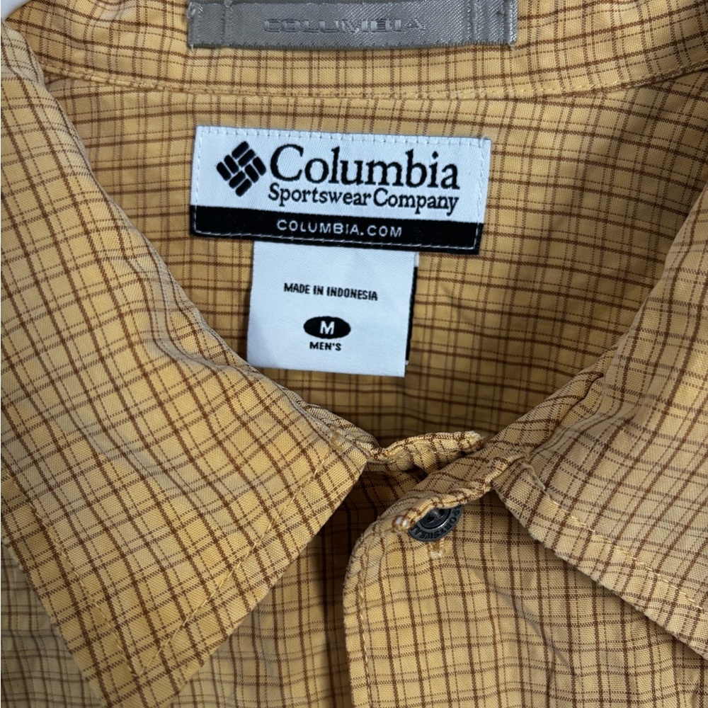 Columbia Men's Mustard Checkered Shirt